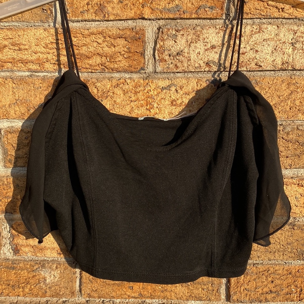 Kimchi Blue Sexy Black Crop Top Women’s Large - Picture 7 of 9